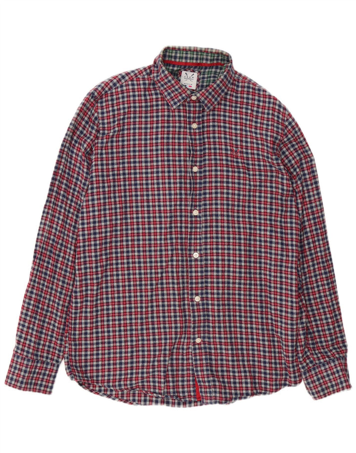 Crew Clothing Męska koszula flanelowa o klasycznym kroju, średnio szara, bawełniana w kratkę