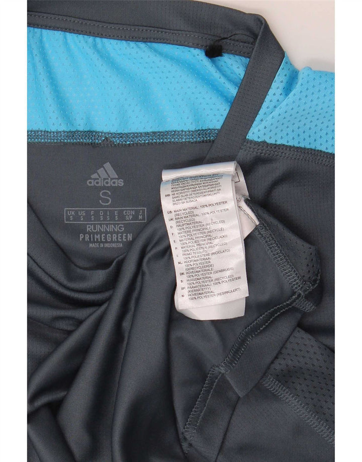 Męska koszulka Adidas Aeroready Top, mała, szara, z blokami kolorów, poliestrowa