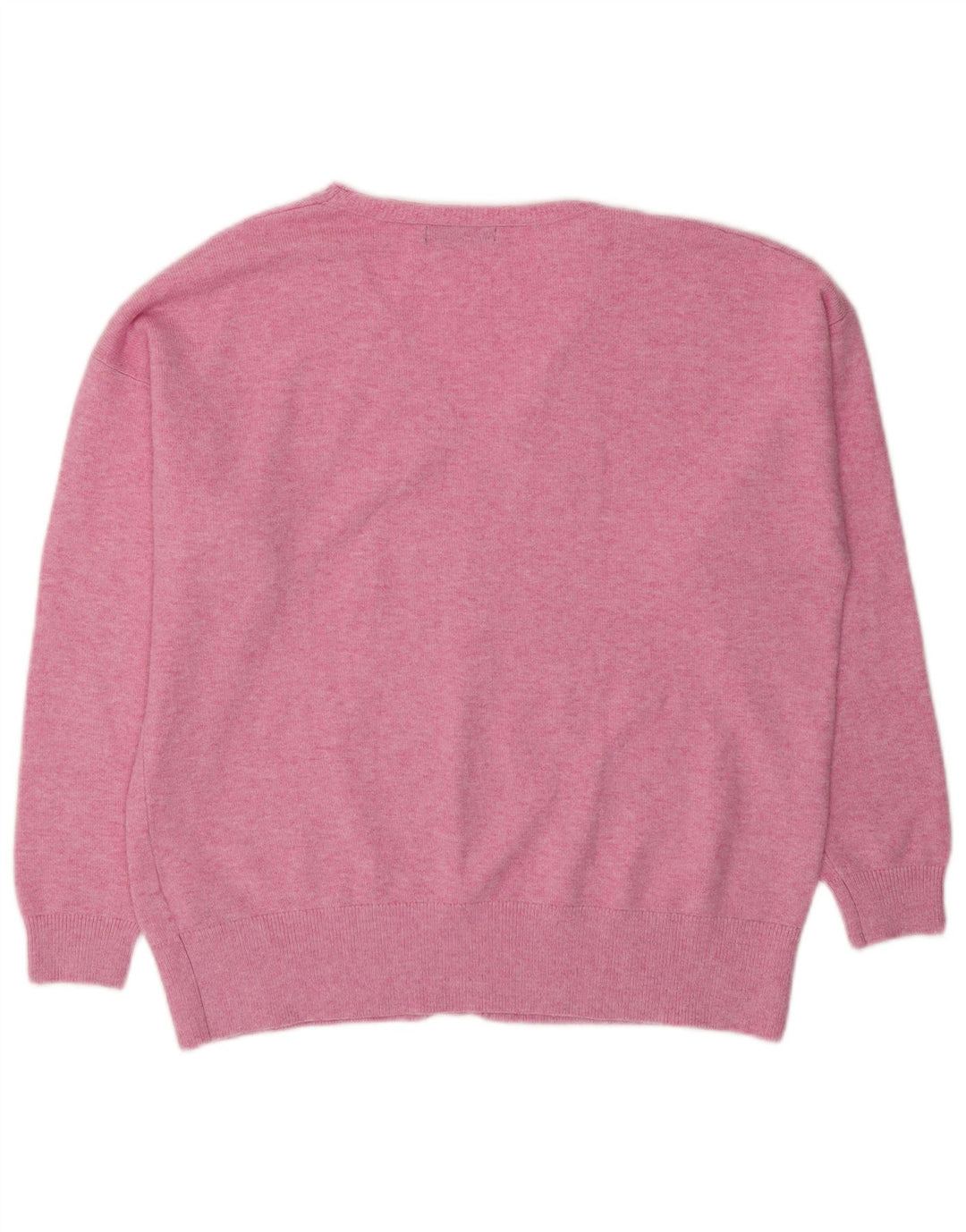 Marks & Spencer Damski sweter oversize z dekoltem w kształcie litery V, UK 14, średni róż