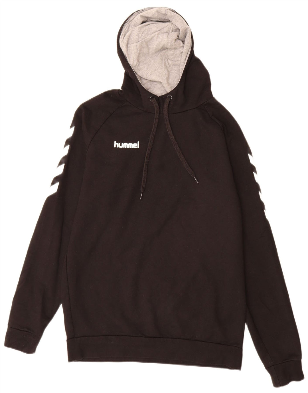 Hummel Męski sweter z kapturem z grafiką, średniej wielkości, czarny, bawełniany