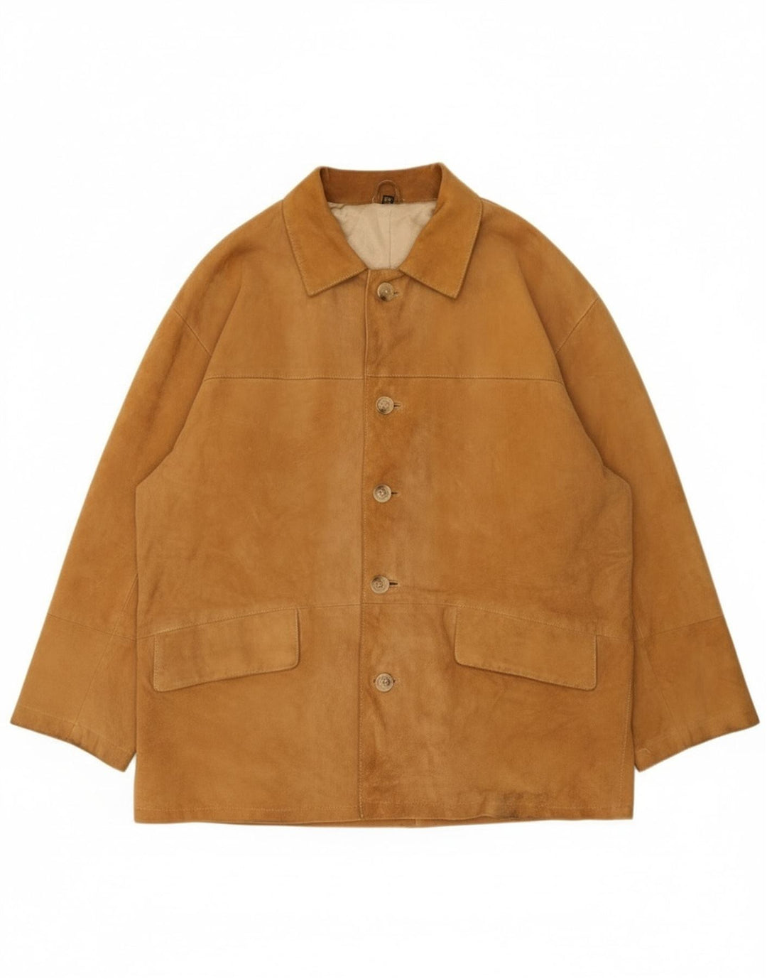 Vintage męska zamszowa kurtka EU 54 2XL beżowa skóra