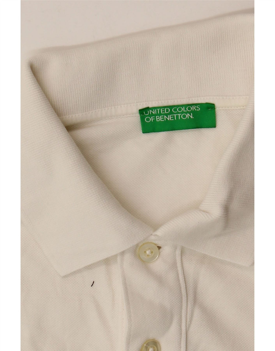 Męska koszulka polo BENETTON, średnia biel
