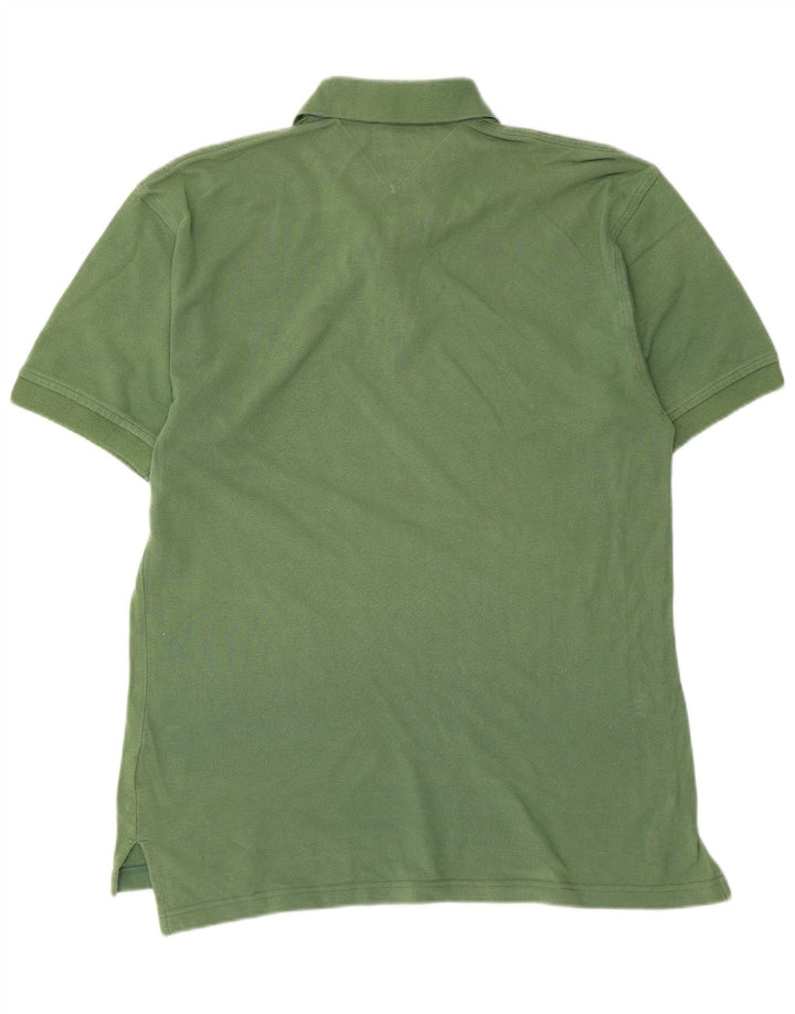 Męska koszulka polo TOMMY HILFIGER, mała, zielona, bawełniana