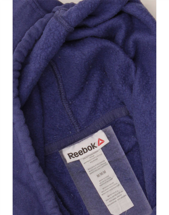 REEBOK Womens Oversized Graphic Hoodie Jumper UK 14 Medium Navy Blue Vintage Reebok and Second-Hand Reebok from Messina Hembry 