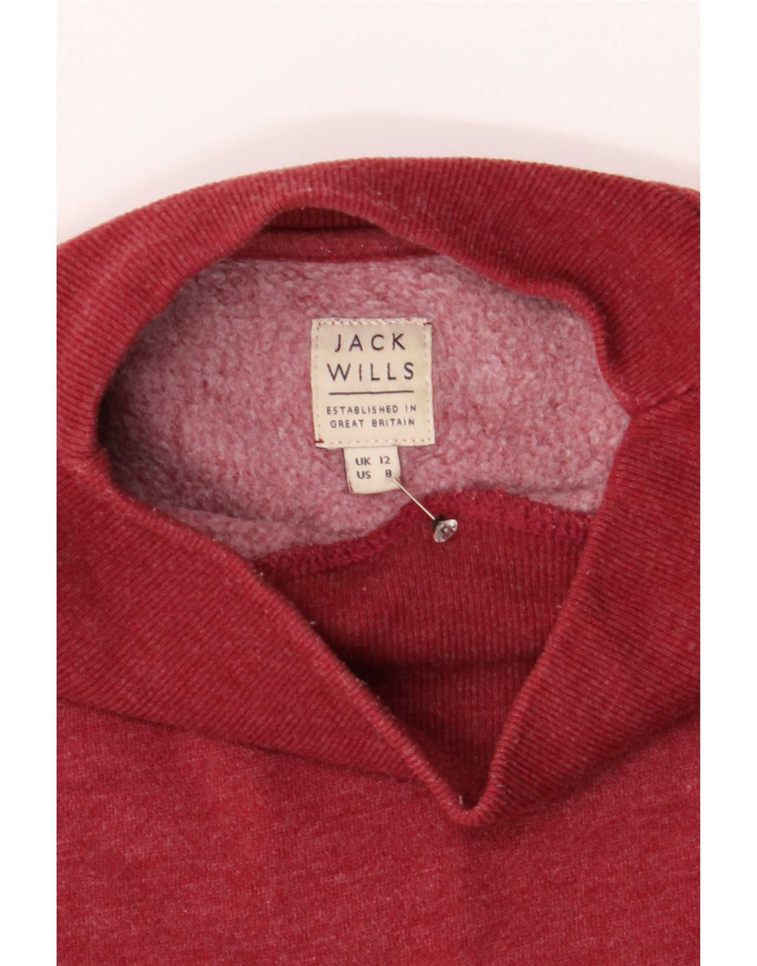 Damska bluza oversize Jack Wills UK 12, średnia czerwona bawełna