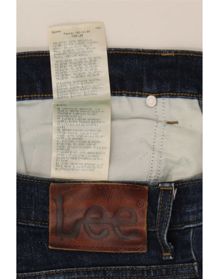 Męskie jeansy Lee Rider Slim W34 L34 Niebieskie bawełniane