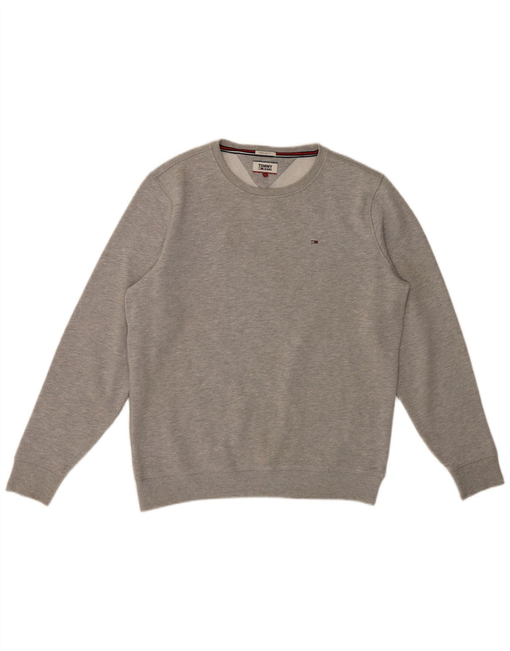 Męska bluza o regularnym kroju Tommy Hilfiger, duża, szara, bawełniana