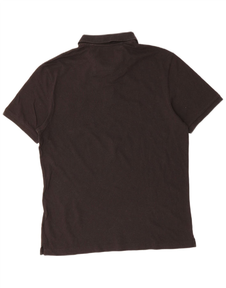 CALVIN KLEIN JEANS Mens Polo Shirt Large Black Cotton