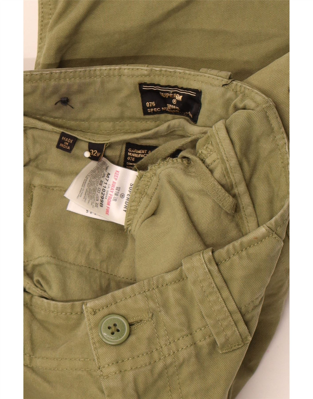 Męskie spodenki cargo Superdry W32, średnia bawełna khaki