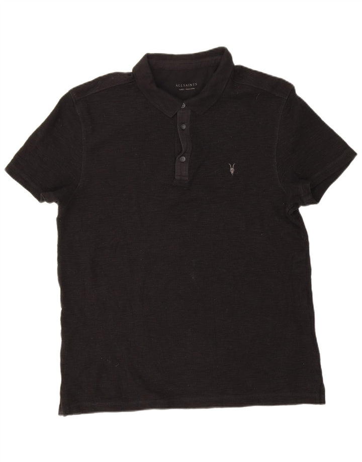 Męska koszulka polo All Saints, duża, czarna, bawełniana