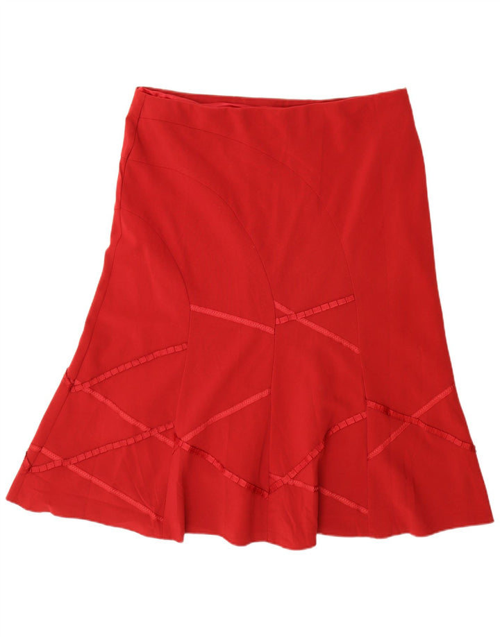 Marks & Spencer Damska spódnica w kształcie litery A UK 18 XL W38 Czerwony poliester