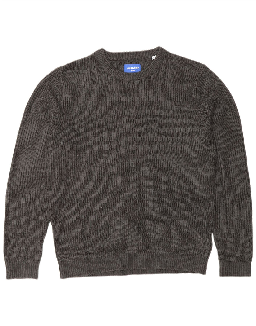 Męski sweter Jack & Jones z okrągłym dekoltem, duży, szary, akrylowy