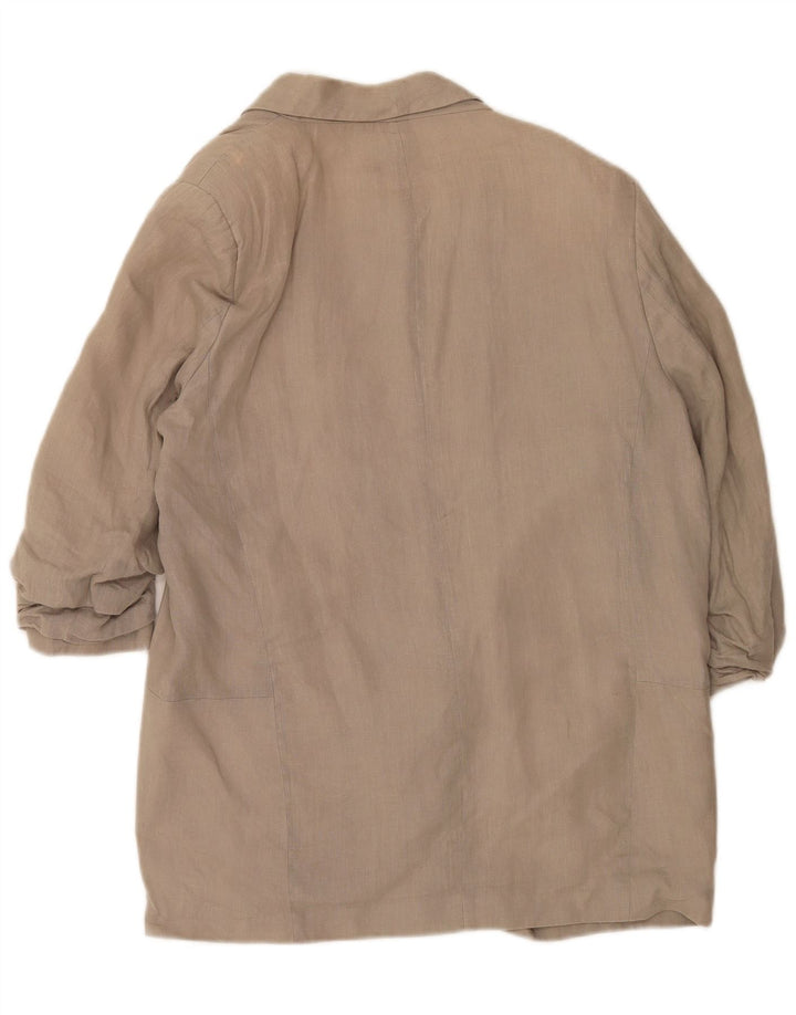 Damska marynarka z odkrytymi rękawami 3/4 Zara UK 22 2XL Szara wiskoza