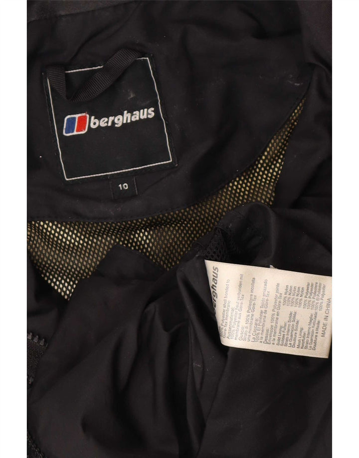 Damska kurtka przeciwdeszczowa z kapturem oversize Berghaus UK 10, mała, czarna, poliester