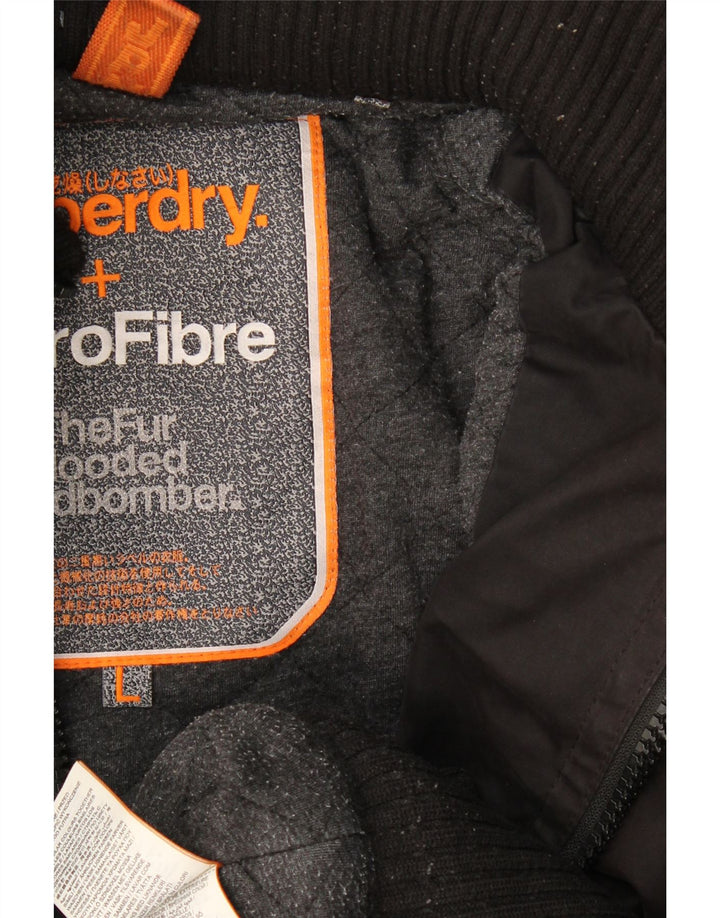 Męska kurtka bomber z kapturem Superdry The Windbomber UK 40, duża brązowa