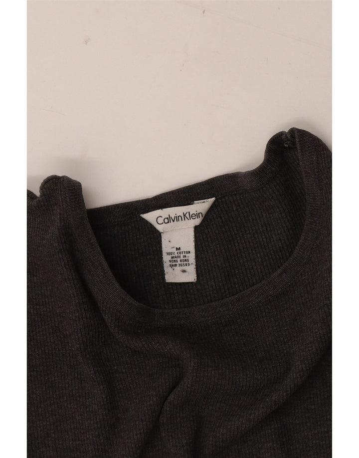 Damski T-shirt oversize CALVIN KLEIN, UK 14, średnioszary, bawełniany