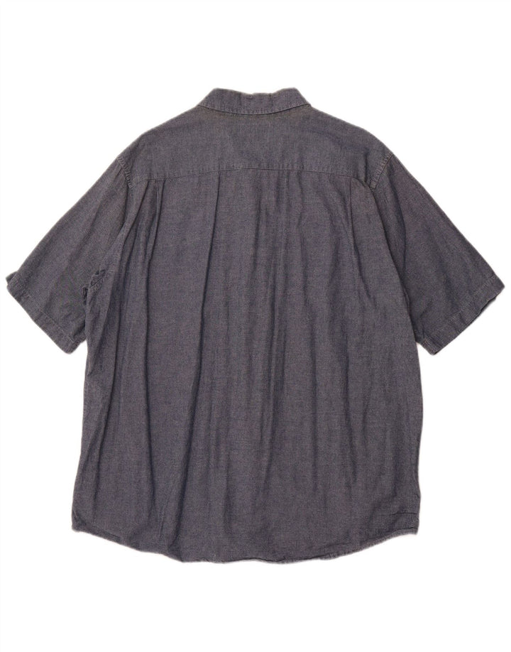 Koszula męska z krótkim rękawem WRANGLER 2XL, niebieska, bawełniana