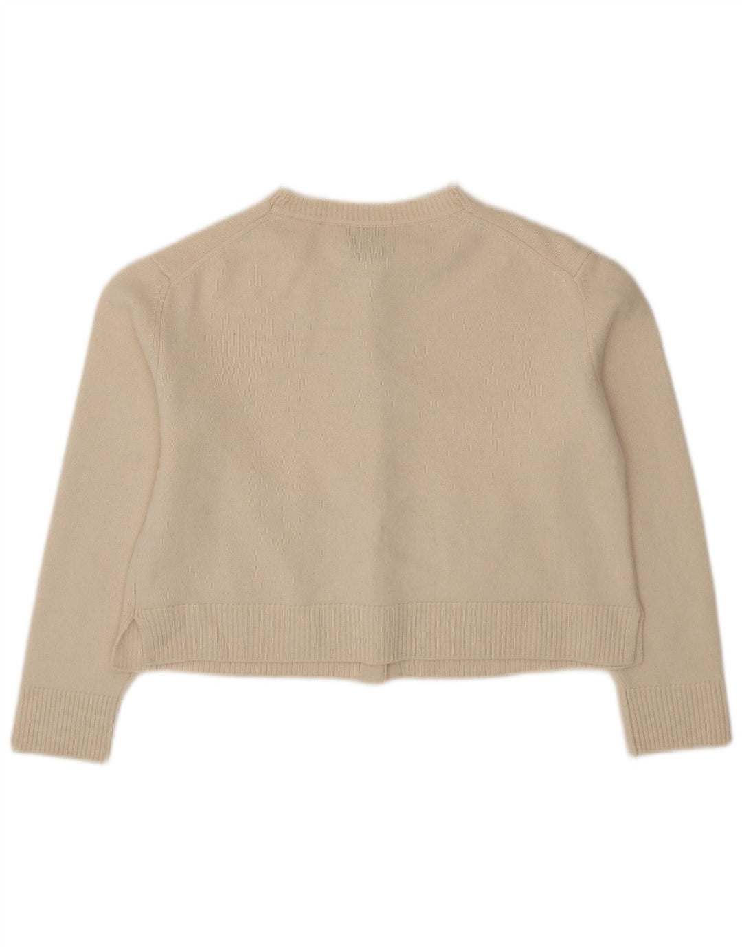 Sweter damski Massimo Dutti Crop Cardigan UK 14 Średni beż wełniany