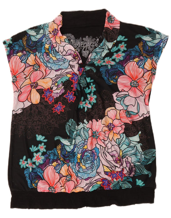 Damska bluzka Desigual Top UK 16, duża, wielobarwna, w kwiaty, wiskoza