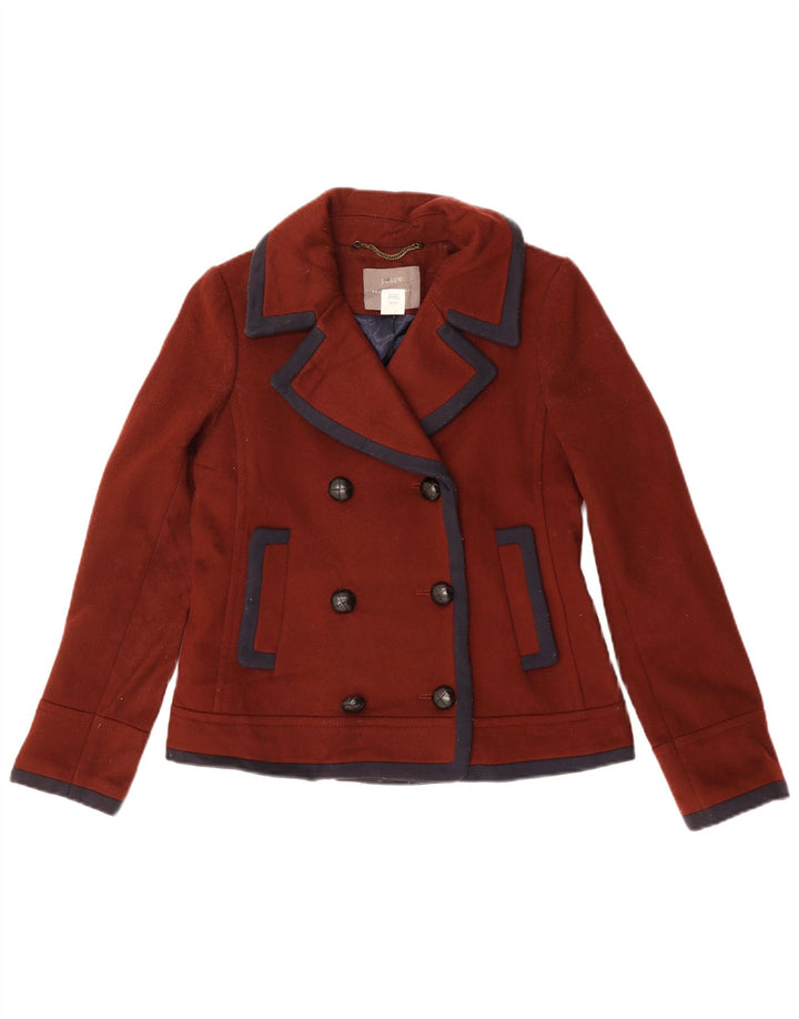 Damski płaszcz oversize J. Crew w kolorze grochu US 2 XS, bordowa wełna