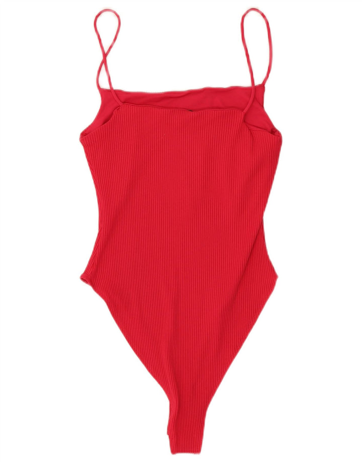 Body damskie Zara UK 12, średni czerwony poliamid