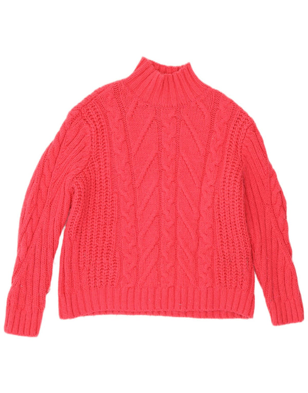 Marks & Spencer Damski sweter z golfem, UK 12, średni róż