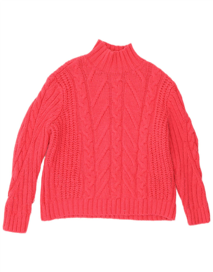 Marks & Spencer Damski sweter z golfem, UK 12, średni róż