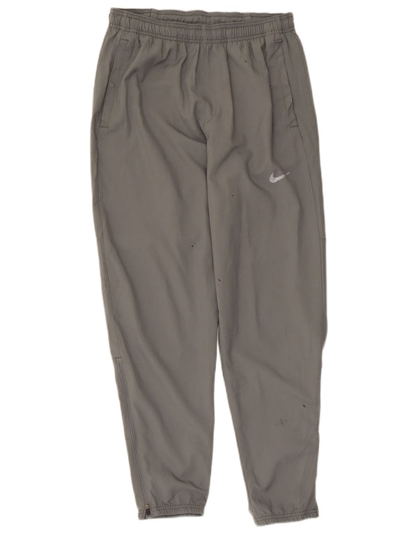 Męskie spodnie dresowe Nike Dri Fit, małe, szare, poliestrowe