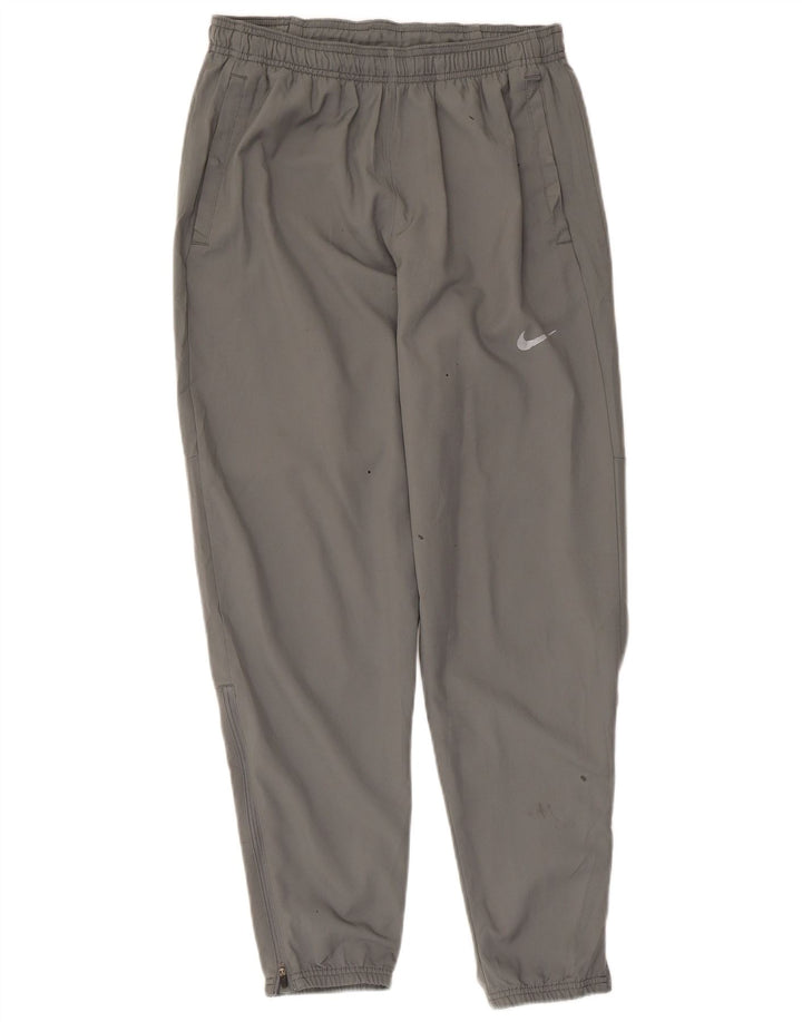 Męskie spodnie dresowe Nike Dri Fit, małe, szare, poliestrowe