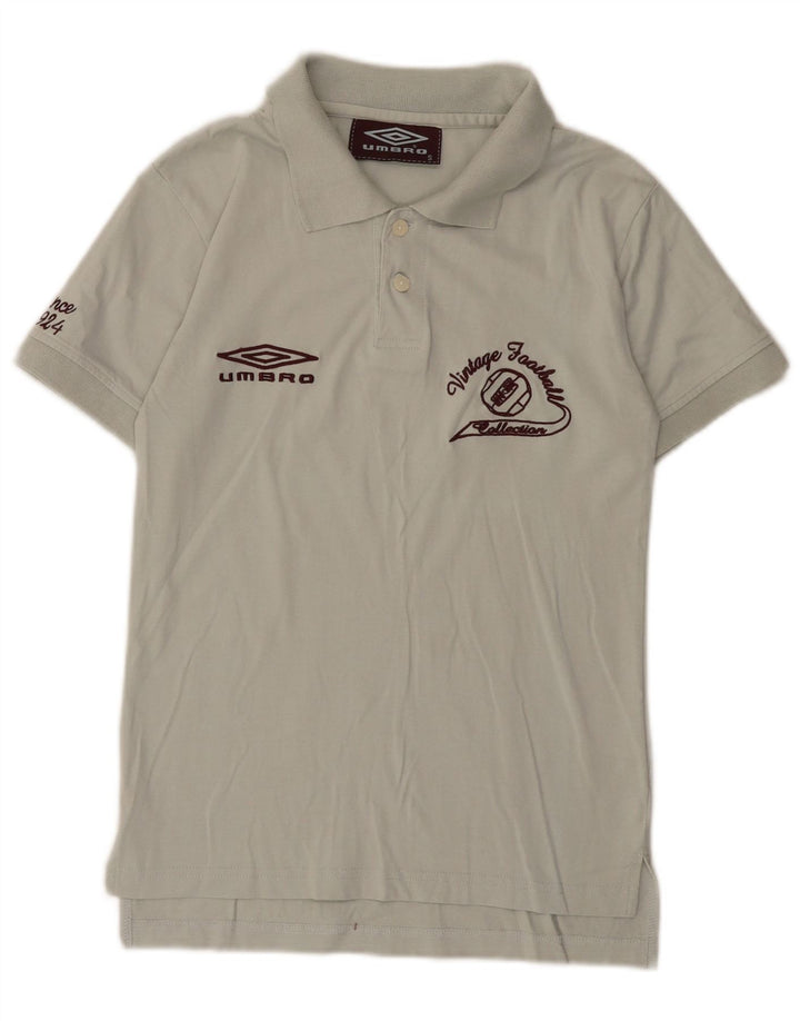 Męska koszulka polo Umbro z grafiką, mała, szara, bawełniana