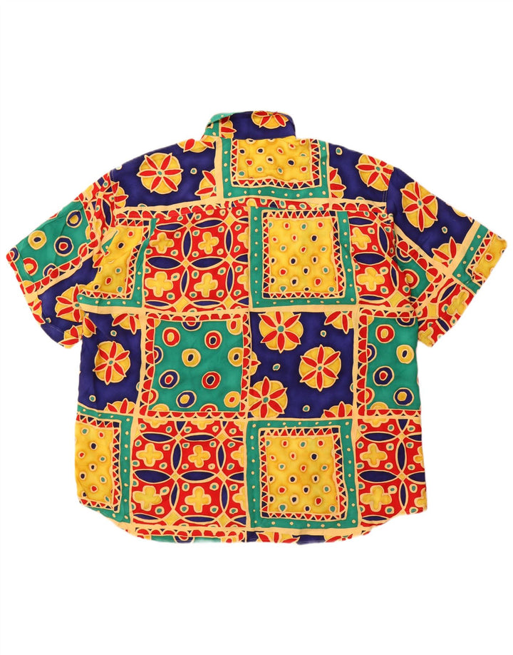 Koszula męska z krótkim rękawem Cavori, rozmiar 43/44 XL, wielobarwny patchwork