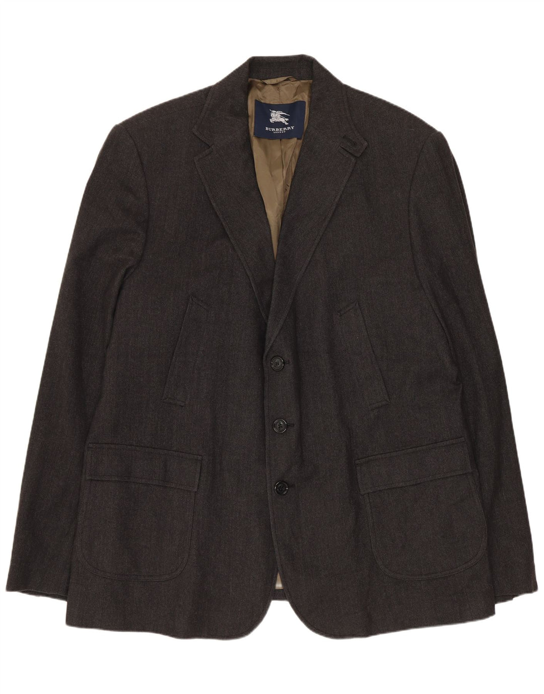 Męska marynarka zapinana na 3 guziki Burberry UK 42 XL Szara wełna w jodełkę