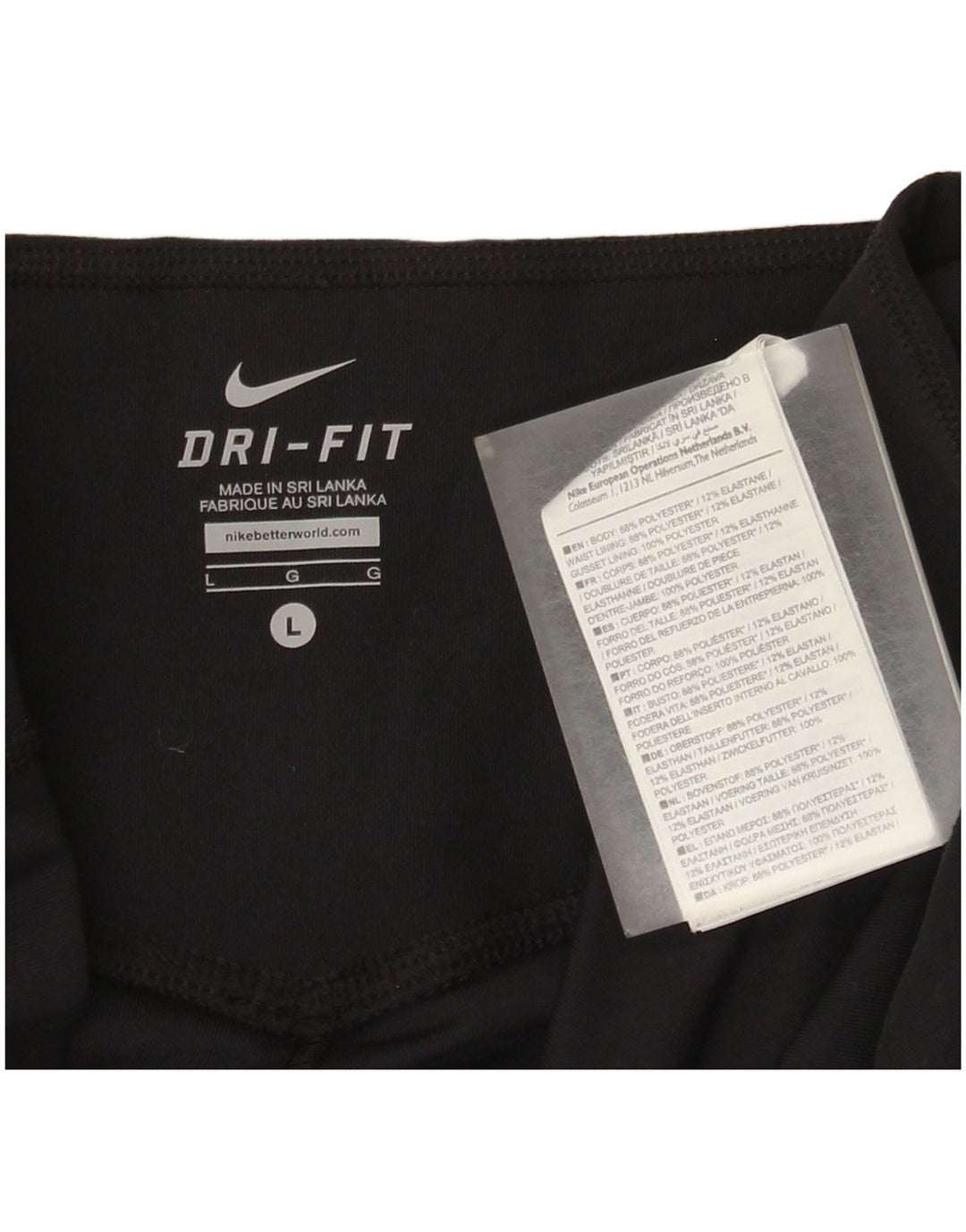 Damskie legginsy Nike Dri Fit Capri UK 14, duże, czarne, poliestrowe