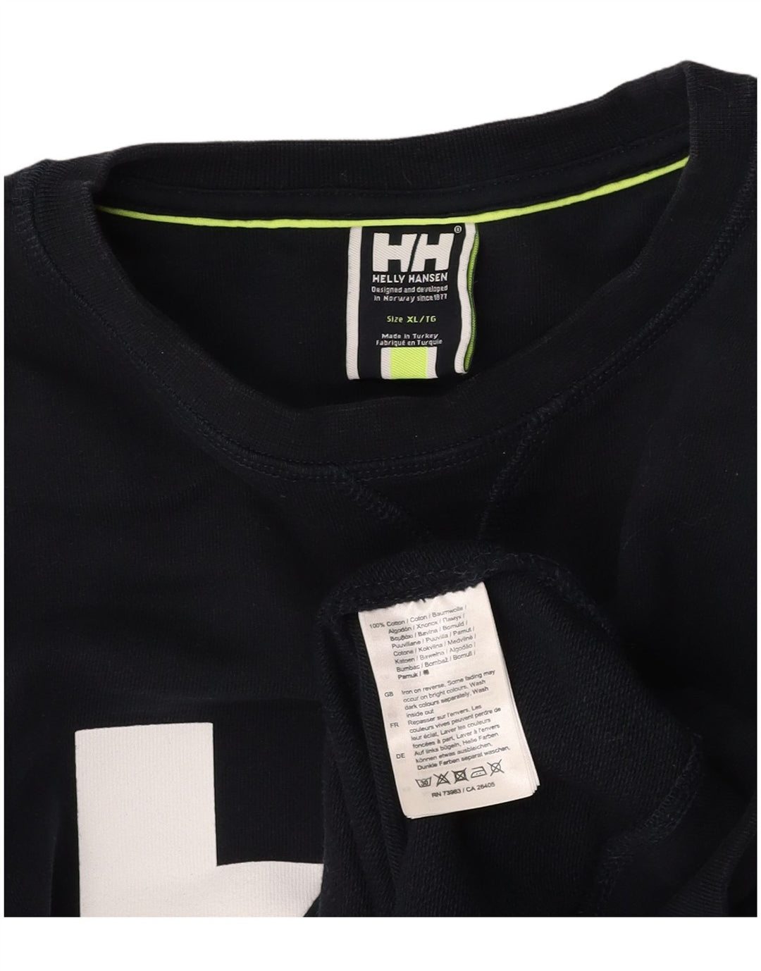 HELLY HANSEN Męski sweter z grafiką XL, granatowy, bawełniany