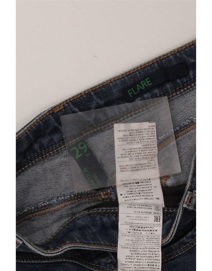 Damskie jeansy rozkloszowane Benetton W29 L31 Niebieskie bawełniane