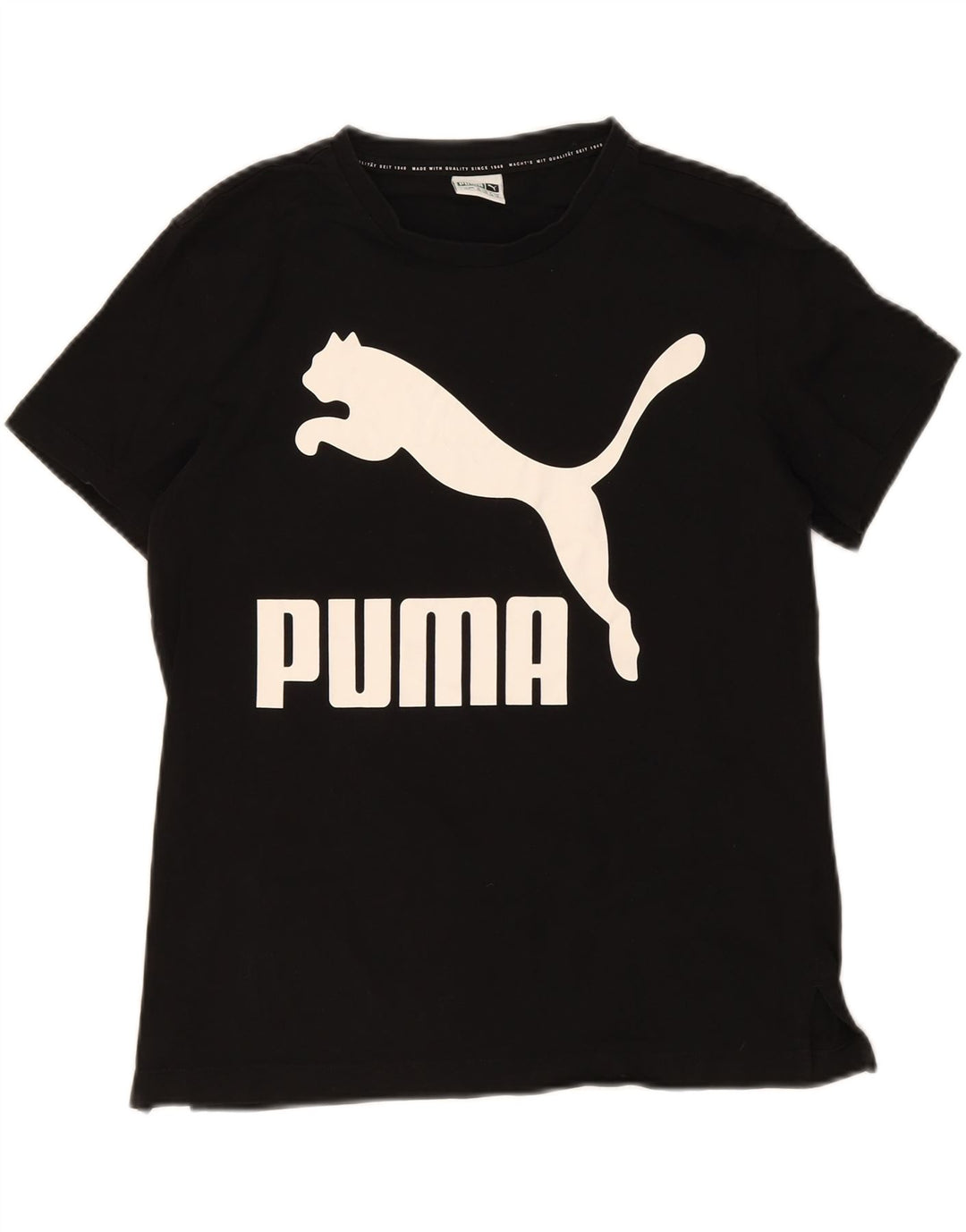 PUMA Womens Graphic T-Shirt Top UK 10 Small  Black Vintage Puma and Second-Hand Puma from Messina Hembry 