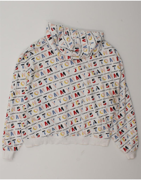 Damski sweter Tommy Hilfiger z grafiką, oversize, UK 18 XL, biała bawełna