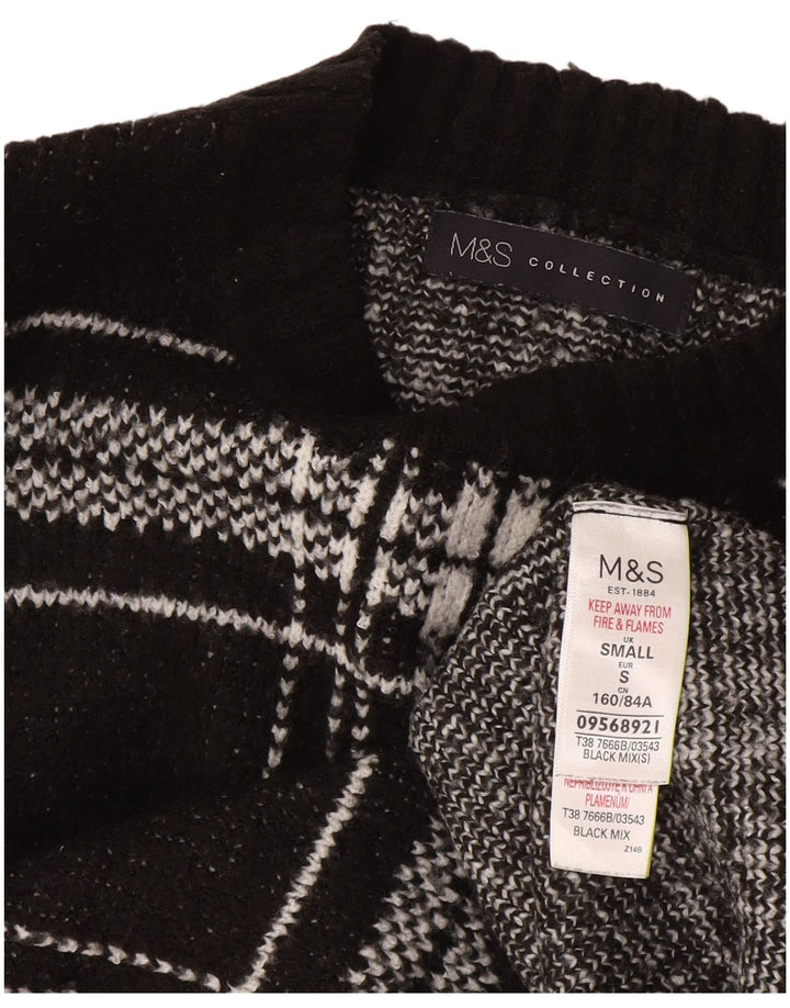 Marks & Spencer Damski sweter z okrągłym dekoltem, UK 10, mała czarna kratka