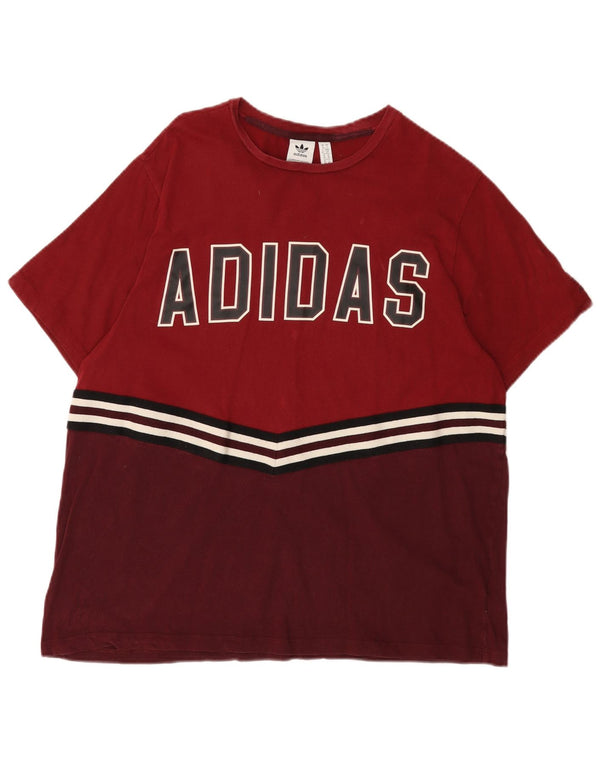 Damska koszulka z grafiką ADIDAS Top UK Small 10 w kolorze bordowym