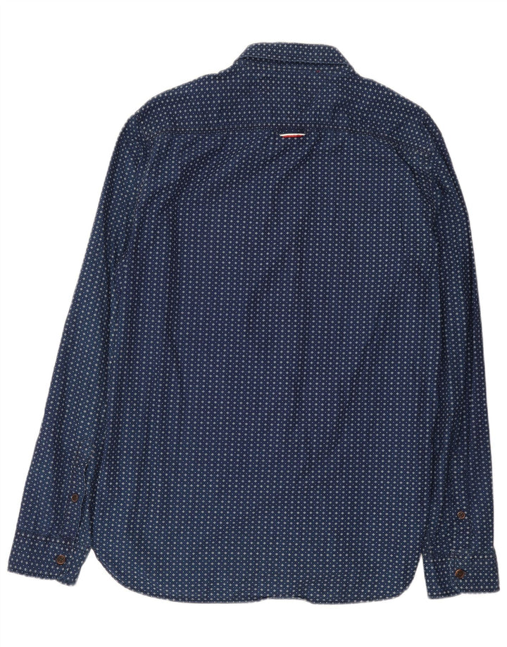 Męska koszula Tommy Hilfiger w abstrakcyjny wzór, duża, granatowa, bawełniana