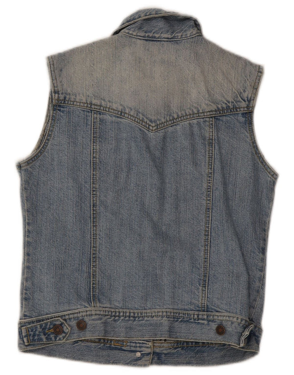 Vintage Girls Denim Gilet 13-14 Years Blue Cotton