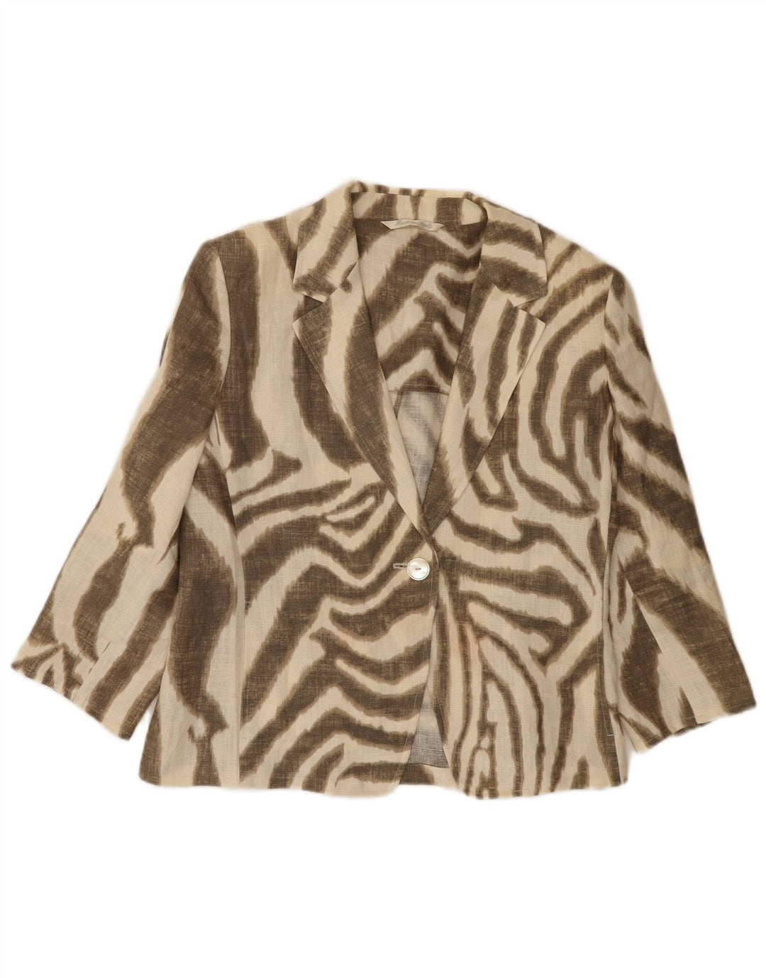 Vintage damska marynarka oversize z rękawem 3/4 UK 10, mała brązowa