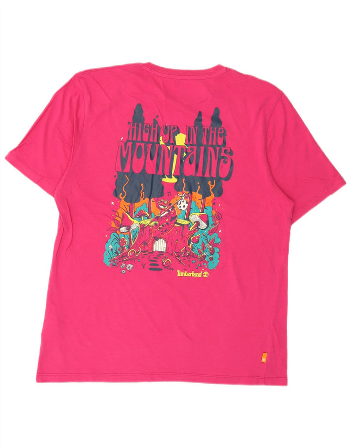 Męski T-shirt z grafiką Timberland, średni róż