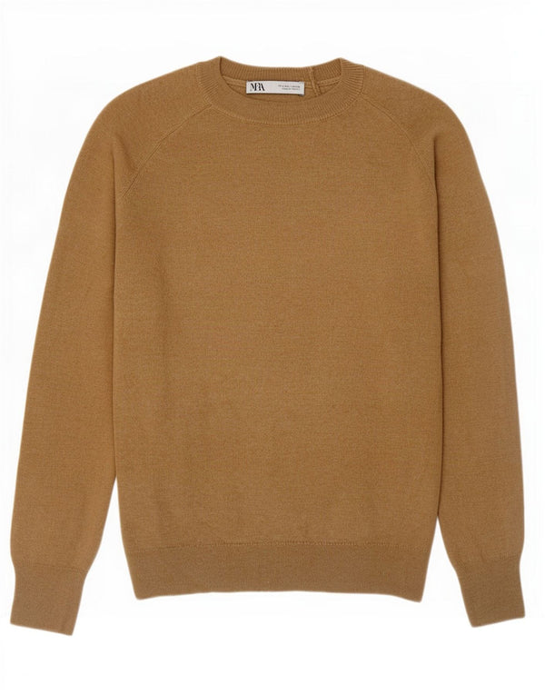 Sweter damski Zara z okrągłym dekoltem UK 10 Small Beżowy poliamid