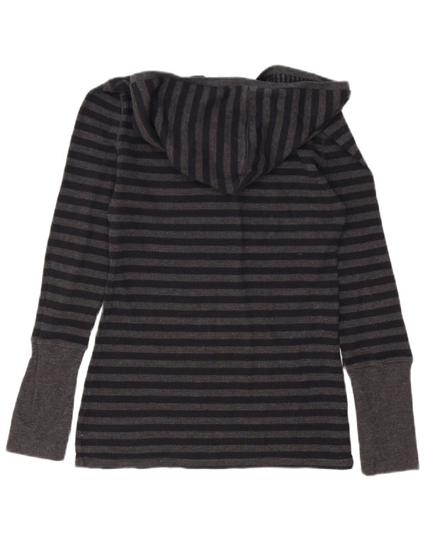 Damska koszulka z kapturem i długim rękawem Calvin Klein, UK 12, średnia, szara bawełna w paski