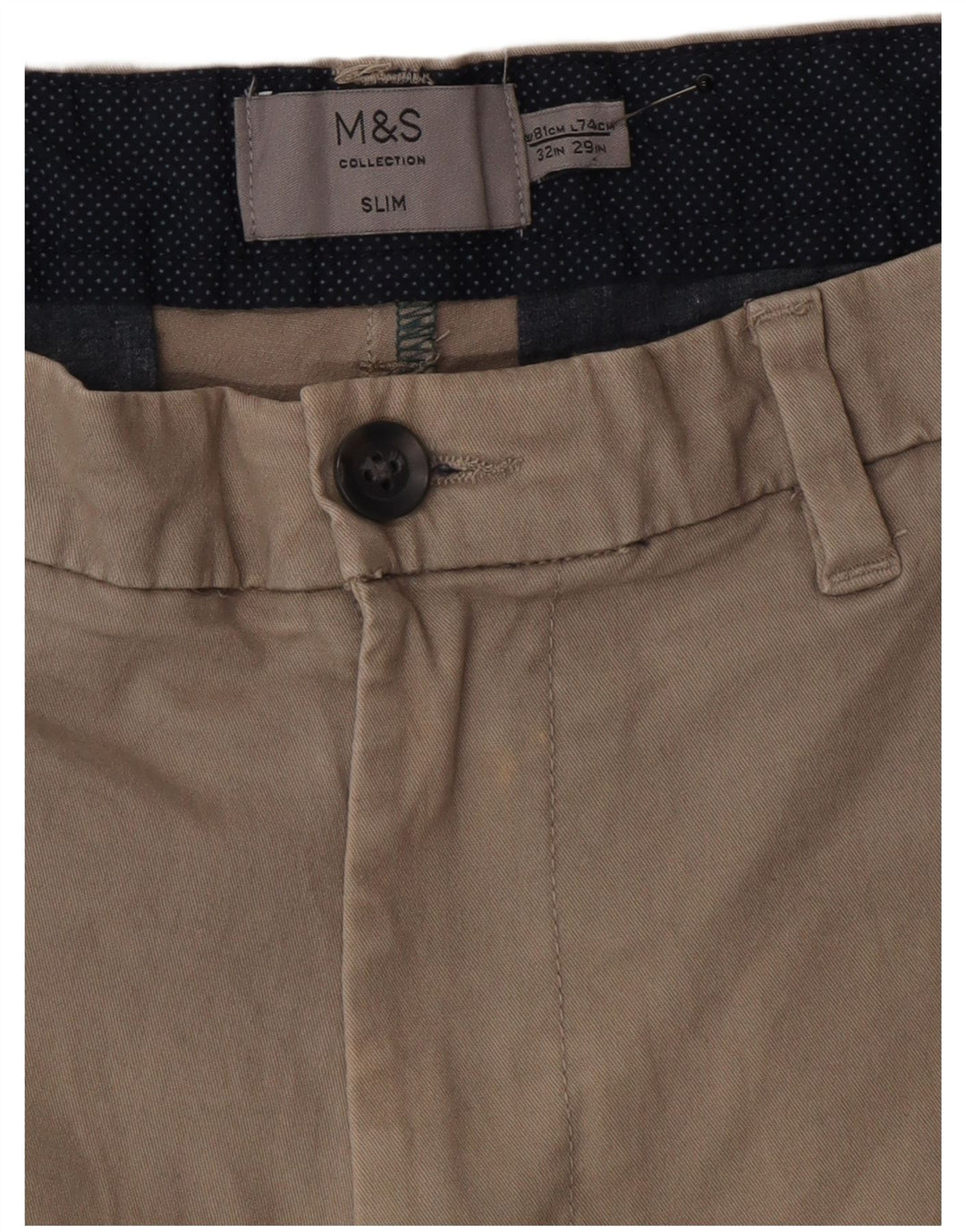 Marks & Spencer Męskie spodnie Chino W32 L29 Szare bawełniane