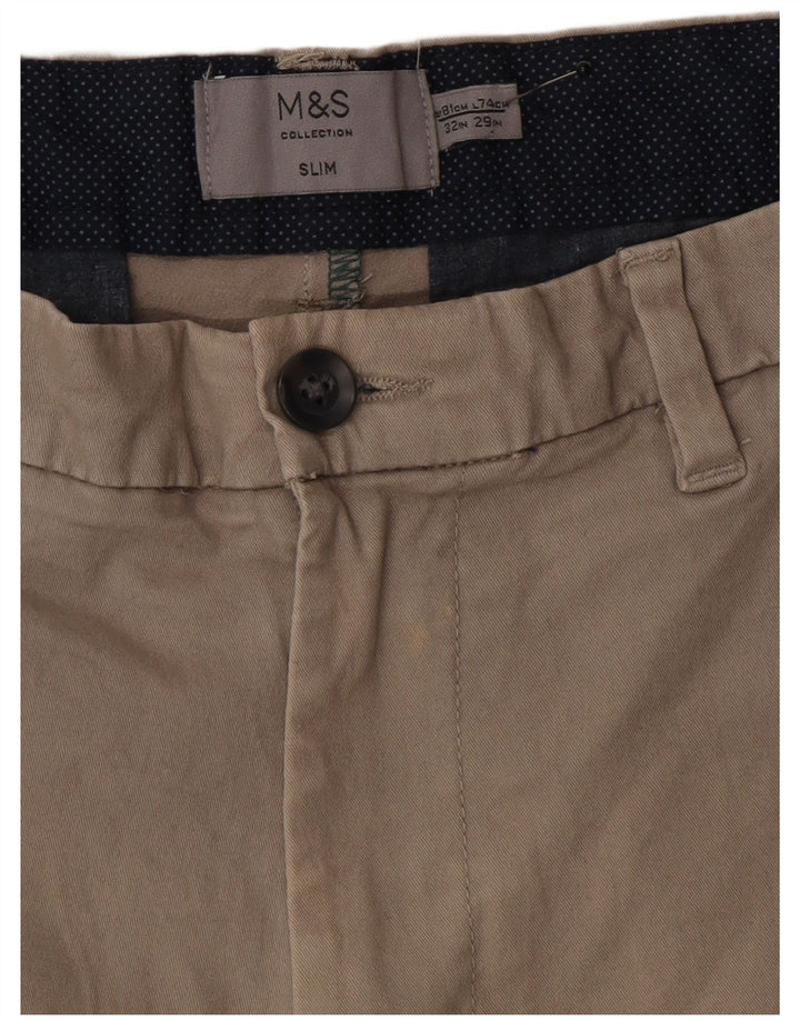 Marks & Spencer Męskie spodnie Chino W32 L29 Szare bawełniane