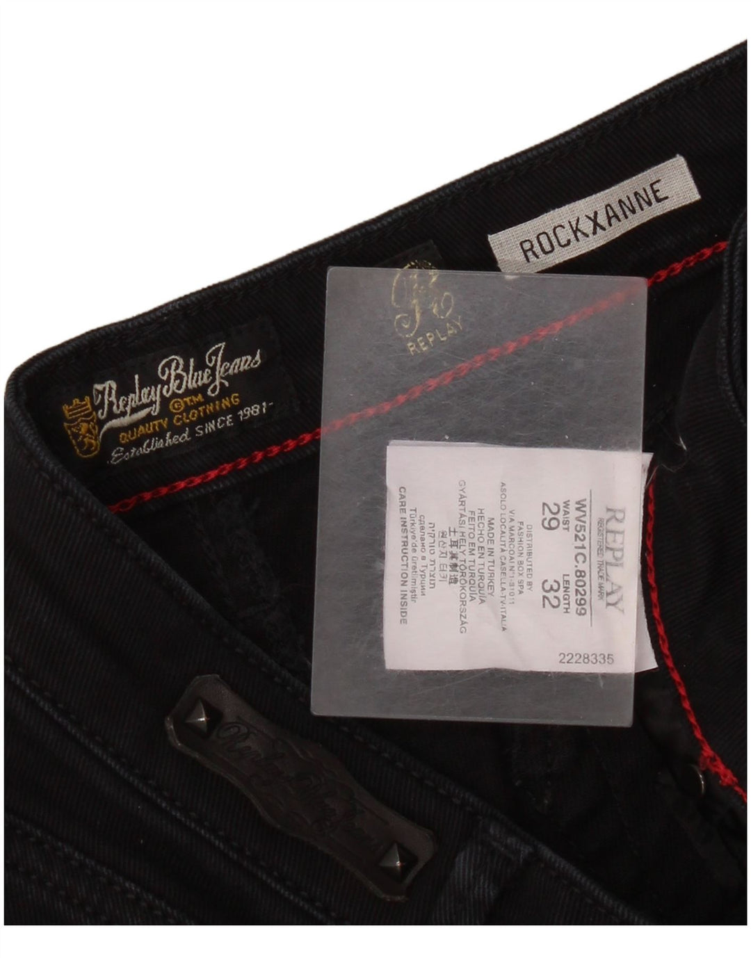 Damskie dżinsy Replay Rockxanne Slim W29 L29 Czarna bawełna