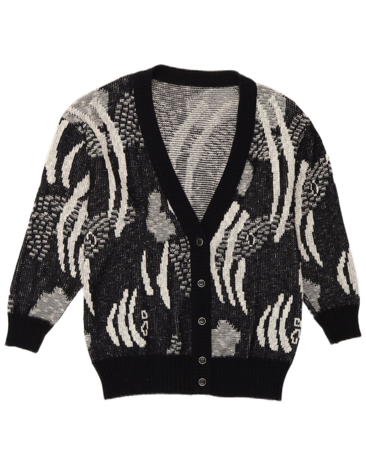 Sweter damski w stylu vintage IT 42 Średni czarny geometryczny poliakryl