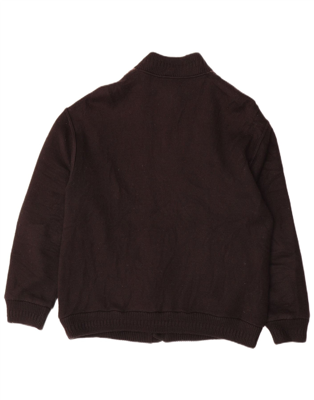 LUCIANO CHIARI Męski sweter kardigan IT 52 Duża czarna geometryczna wełna